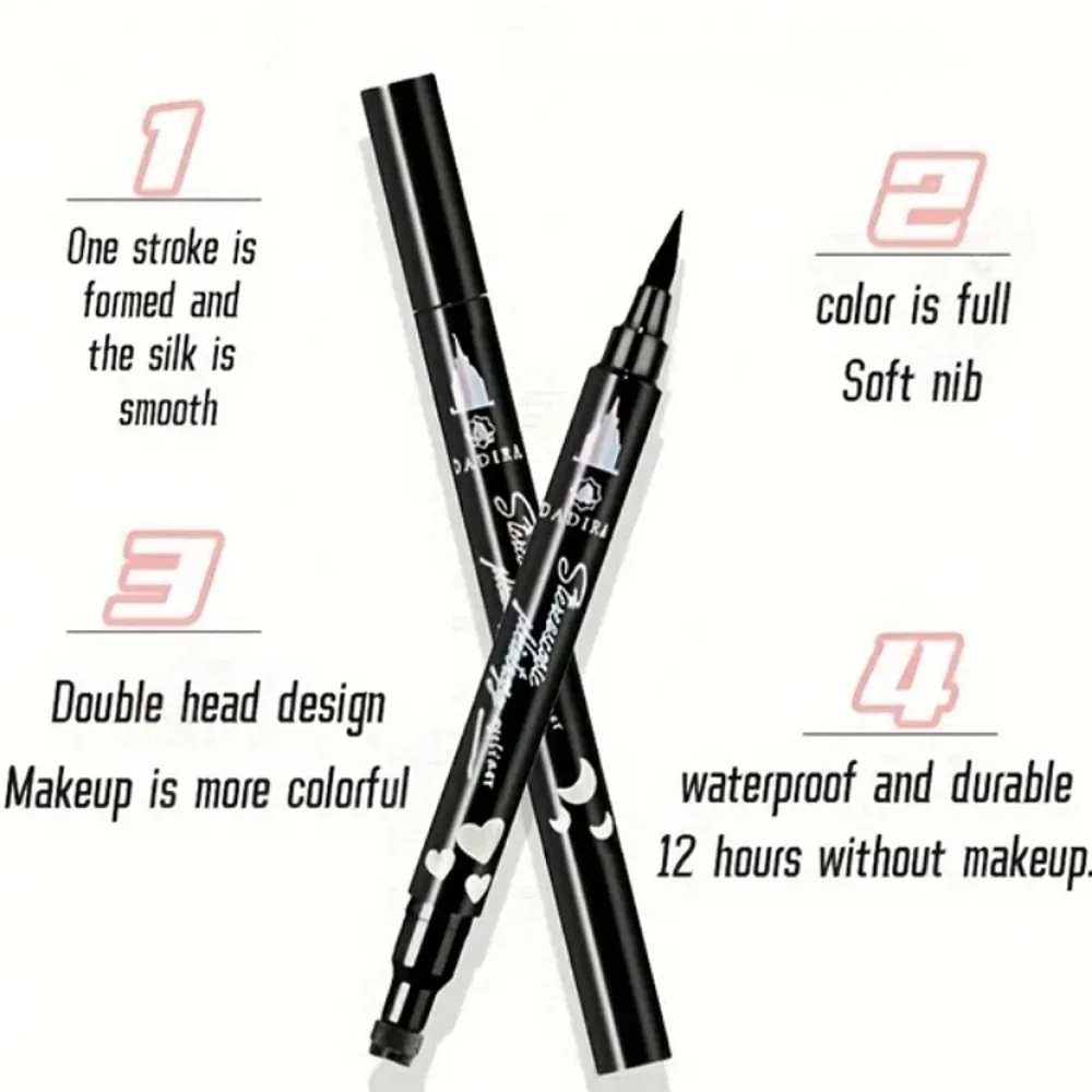 🆕LAST SET🌹2 IN 1 BLACK STAMP & EYELINER 6 PC SET, WATERPROOF & SMUDGE PROOF❣️